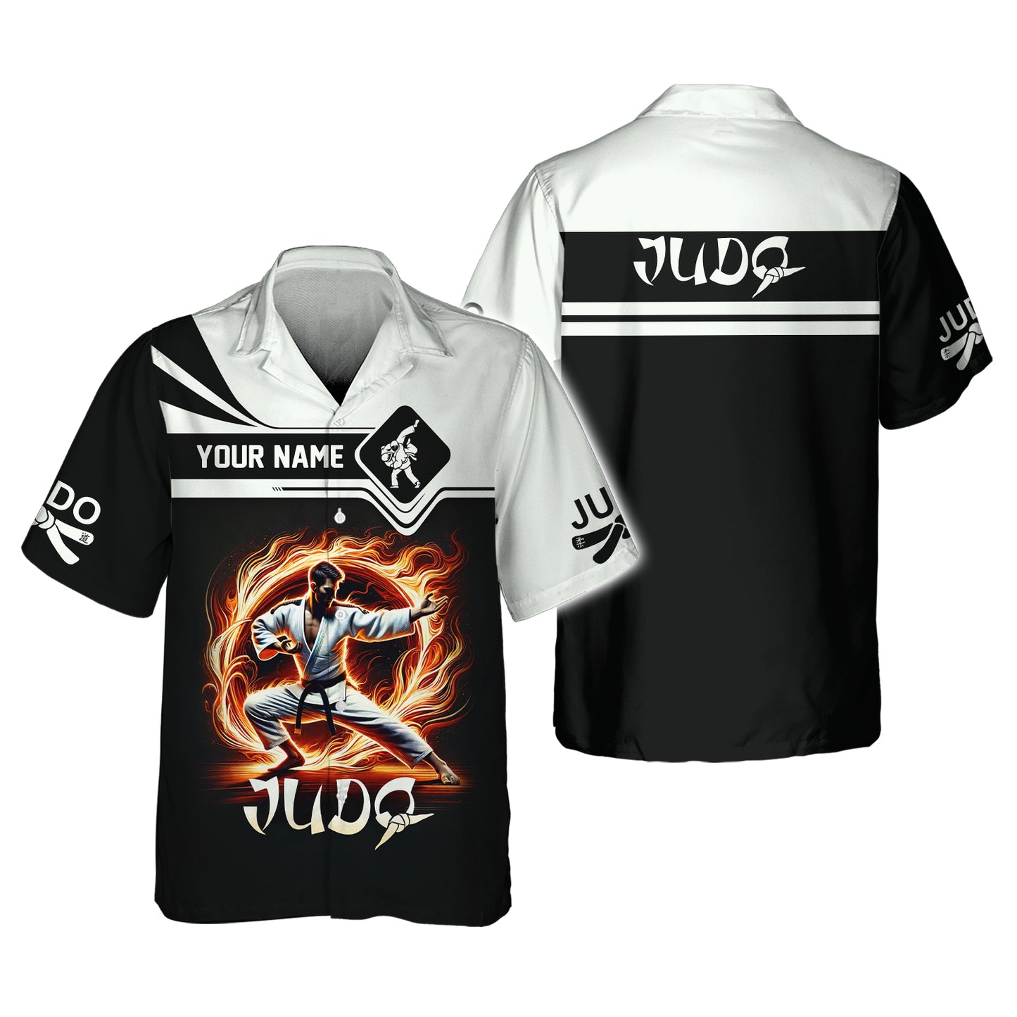 3D Full Print Judo With Fire T-Shirts Personalized Name Gift For Judo Lovers