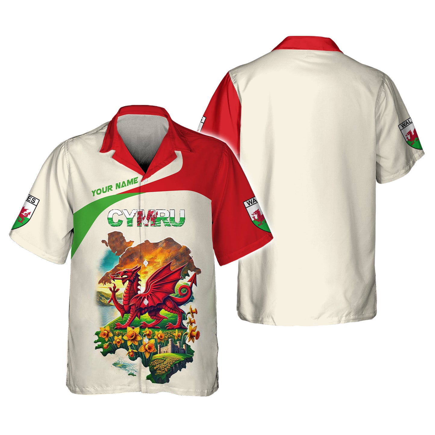 3D Full Print Map Of Wales Shirt Personalized Name Gif For Welsh Lovers