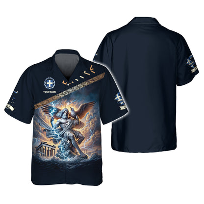 Camiseta personalizada con el nombre de Heracles y la bandera de Grecia con impresión 3D completa para amantes de Grecia