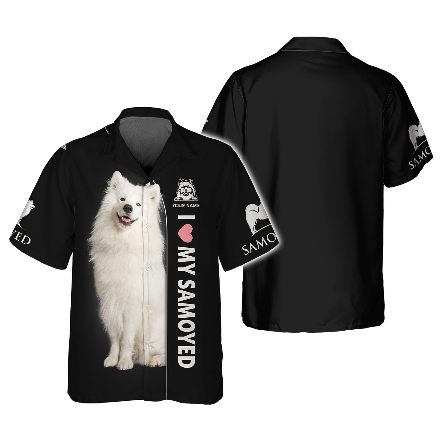 Camiseta con nombre personalizado "Amo a mi samoyedo", regalo para amantes de los perros, camisetas 3D