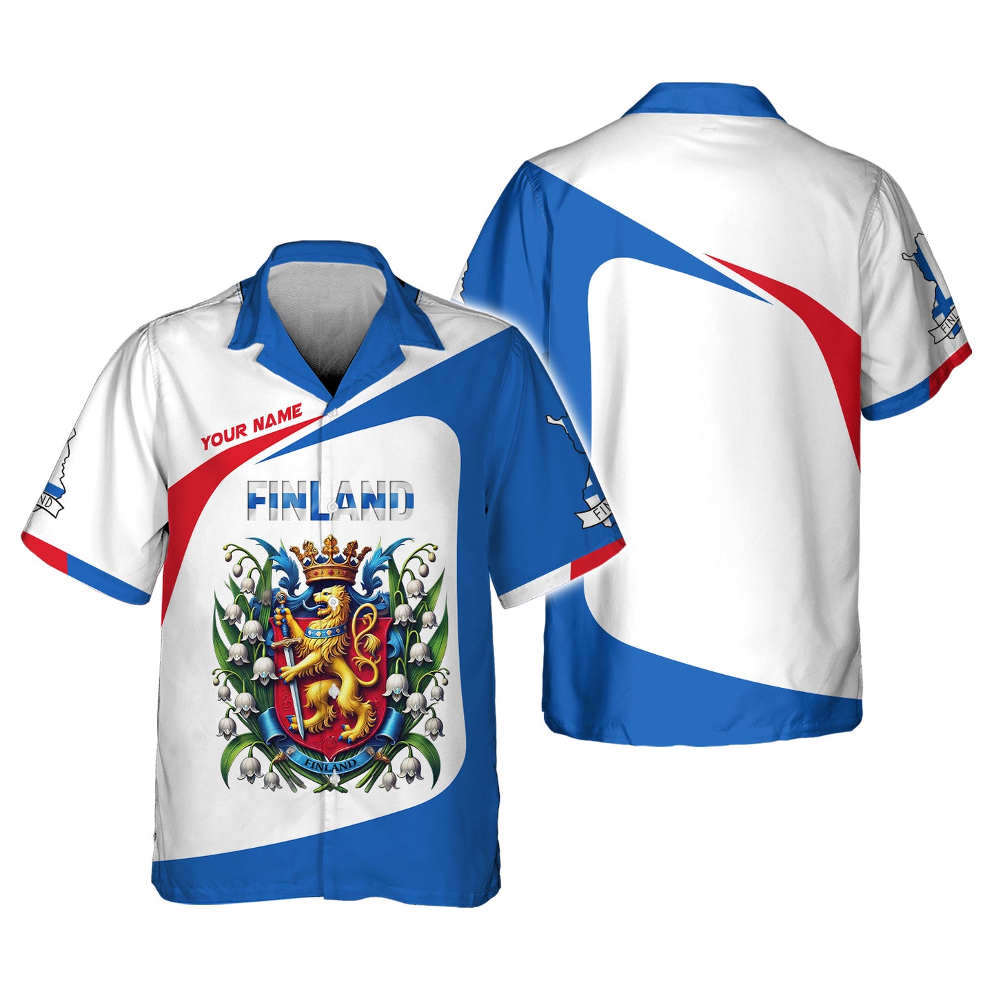 Coat Of Arms Finland Custom T- Shirts Gift For Finnish Lover 3D Shirt