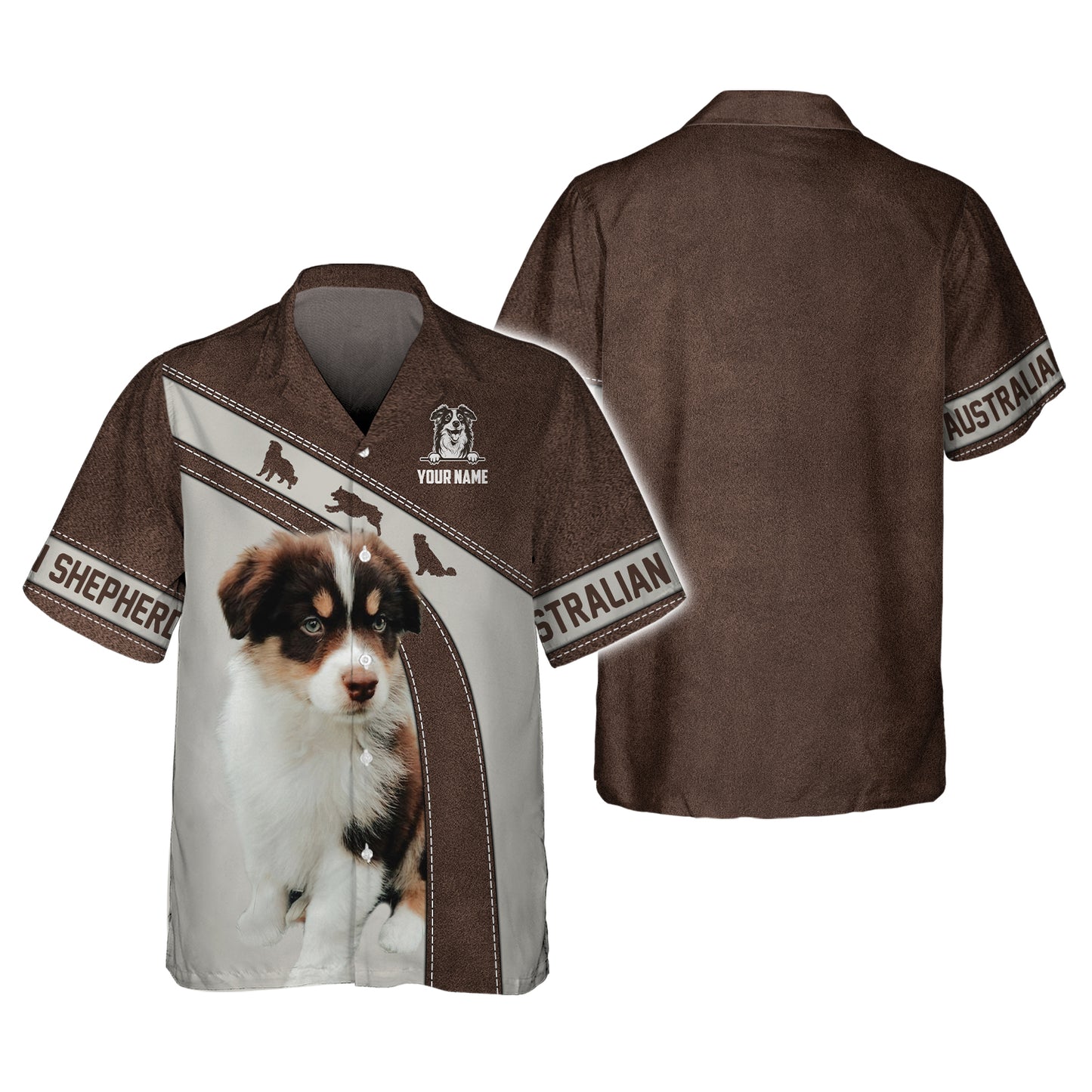 Camisetas de pastor australiano con impresión 3D completa, regalo con nombre personalizado para amantes de los perros