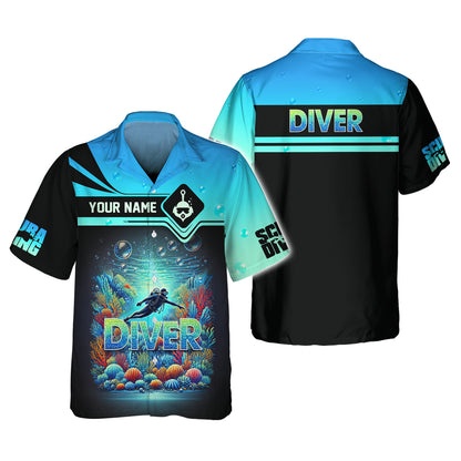 Scuba Diving Explore The Ocean Custom Name 3D Shirt Personalized Gift For Diver Lovers