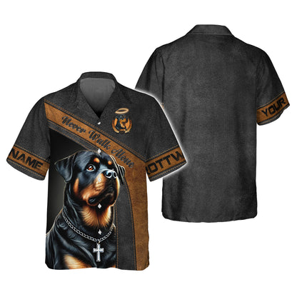 Camisetas personalizadas Never Walk Alone Camiseta Rottweiler 3D Regalo para amantes de los perros