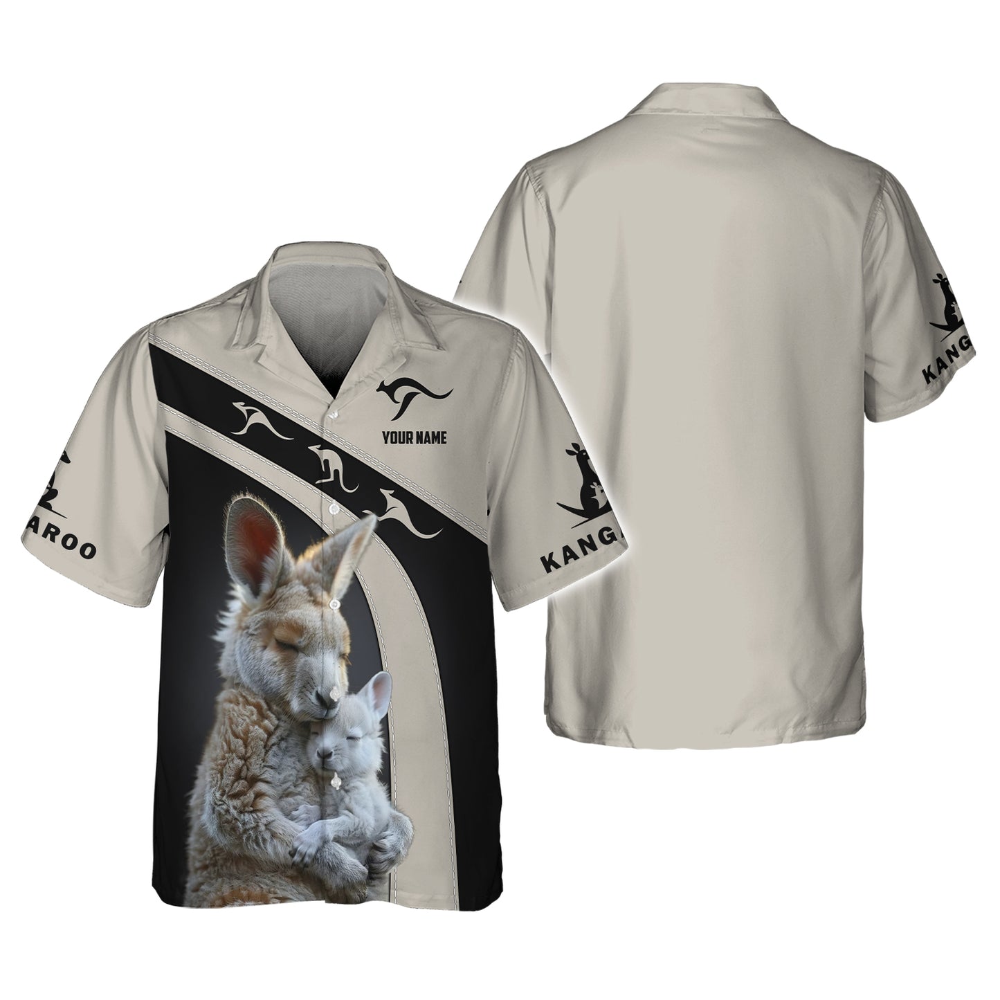 3D Full Print Kangaroo Themed T-Shirt Personalized Name Gift For Kangaroo Lovers