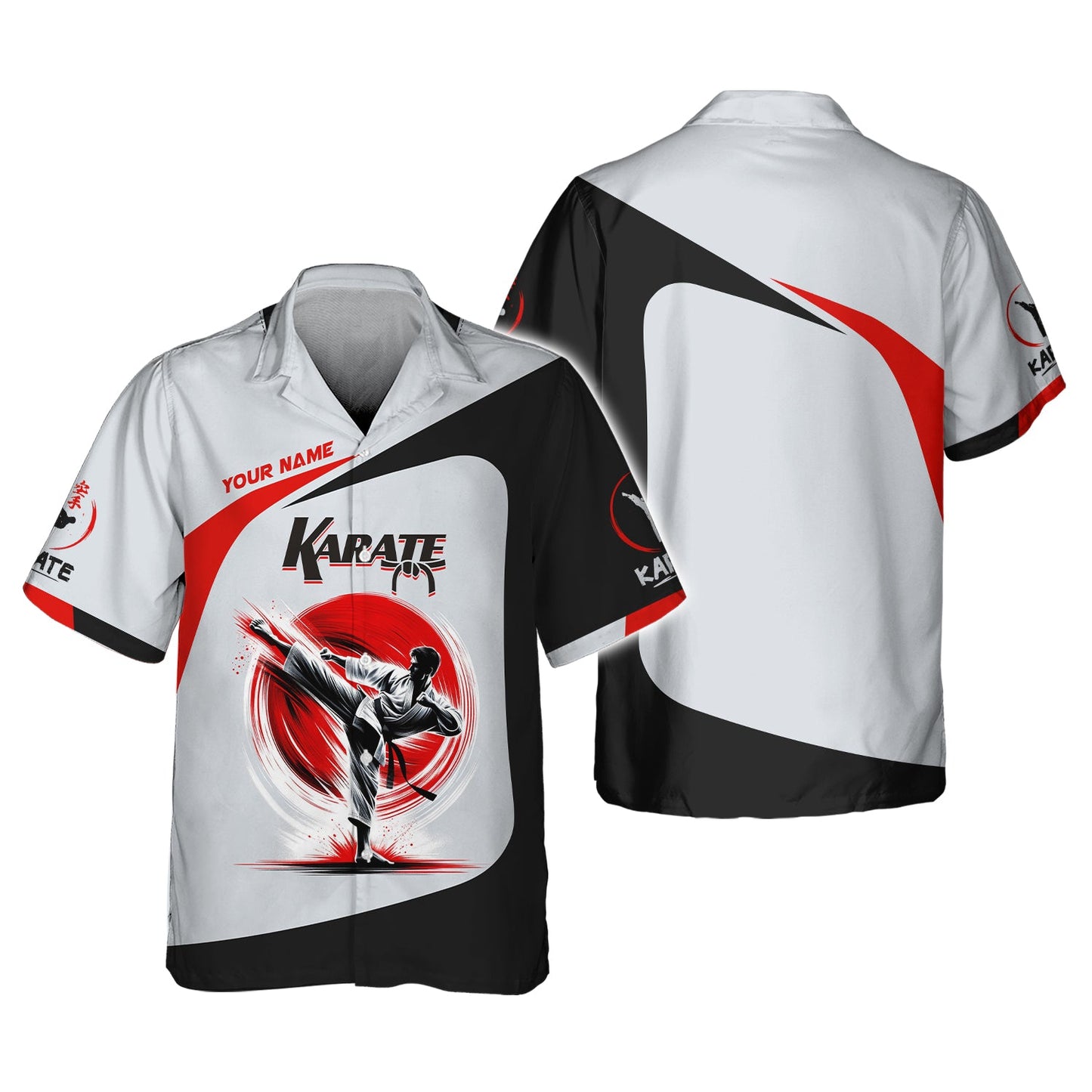 Camiseta de hombre de karate con nombre personalizado, sudadera con cremallera de karate en 3D, regalo personalizado para amantes del karate