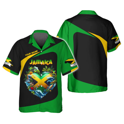 Jamaica Heart Culture Custom Name 3D Shirt Personalized Gift For Jamaican Lovers