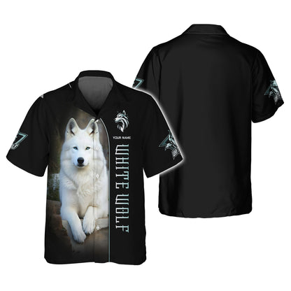 Personalized White Wolf Shirt - Embrace the Spirit of the Wild