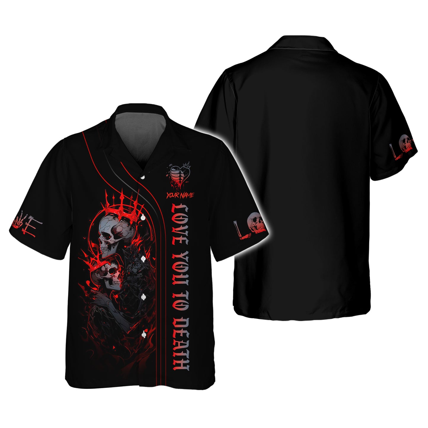 Camisetas personalizadas con calaveras Te amo hasta la muerte Camiseta 3D Regalo para amantes de las calaveras