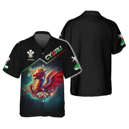 T-shirts personnalisés Dragon King Of Wales Wales T-shirt imprimé 3D complet Cadeau pour les amoureux de CYMRU