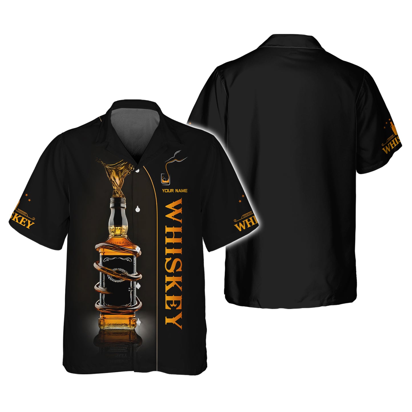 3D Full Print Custom Whiskey Bottle Splash T-shirt Personalized Name Gift For Whiskey Lovers