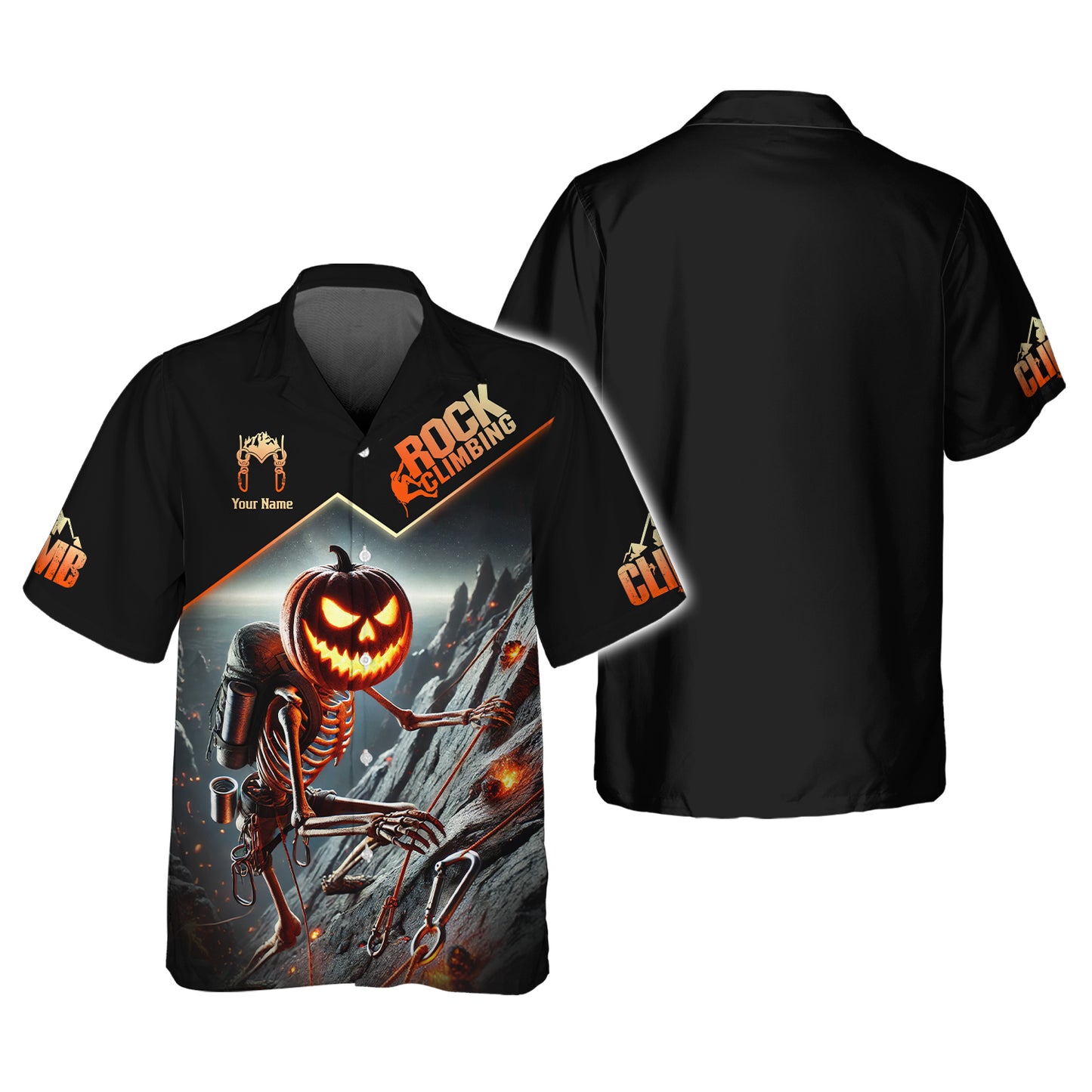 3D Full Print Pumpkin Climbing T-Shirts Personalized Name Gift For Halloween Day