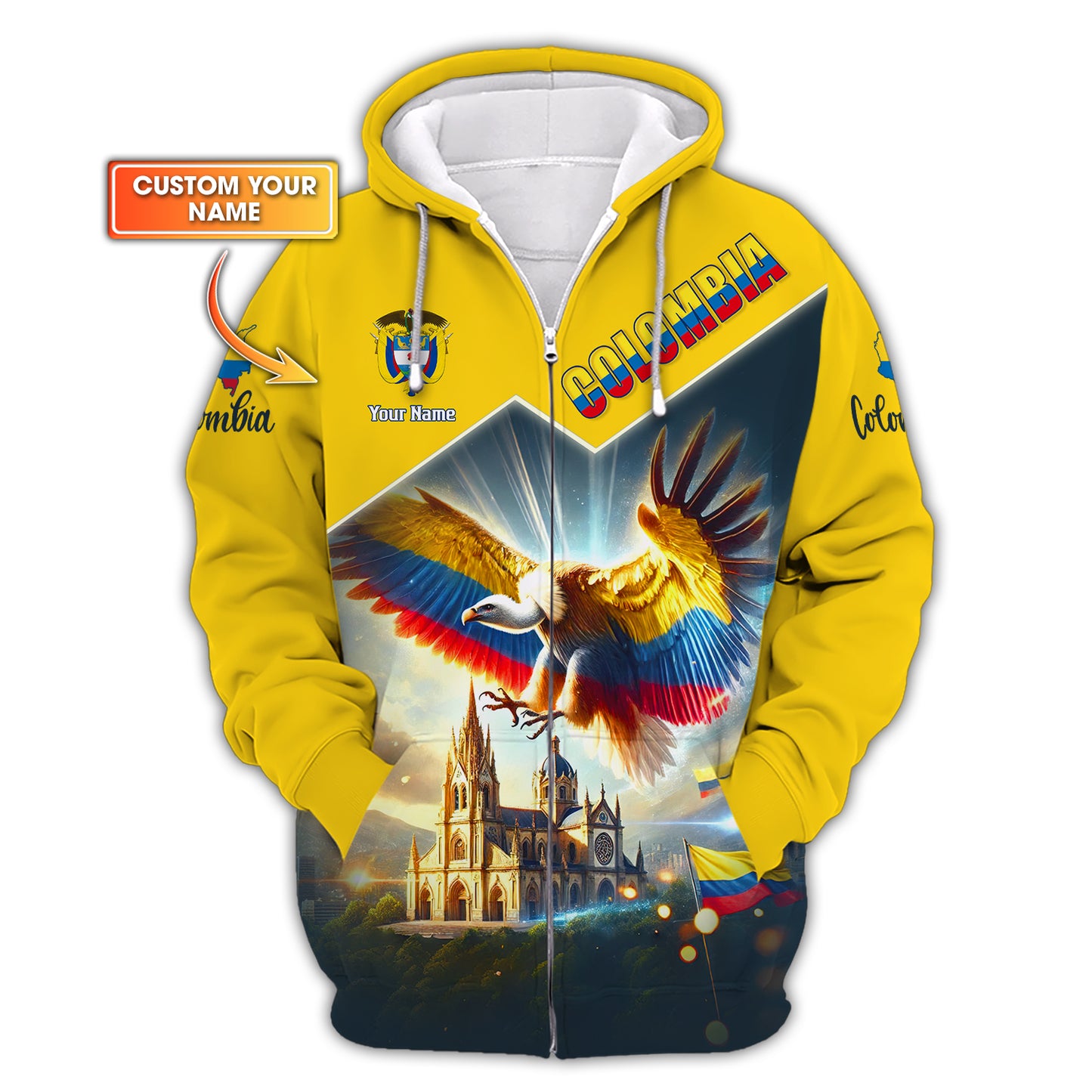 Personalized Colombia Eagle Shirt - Celebrate Colombian Heritage