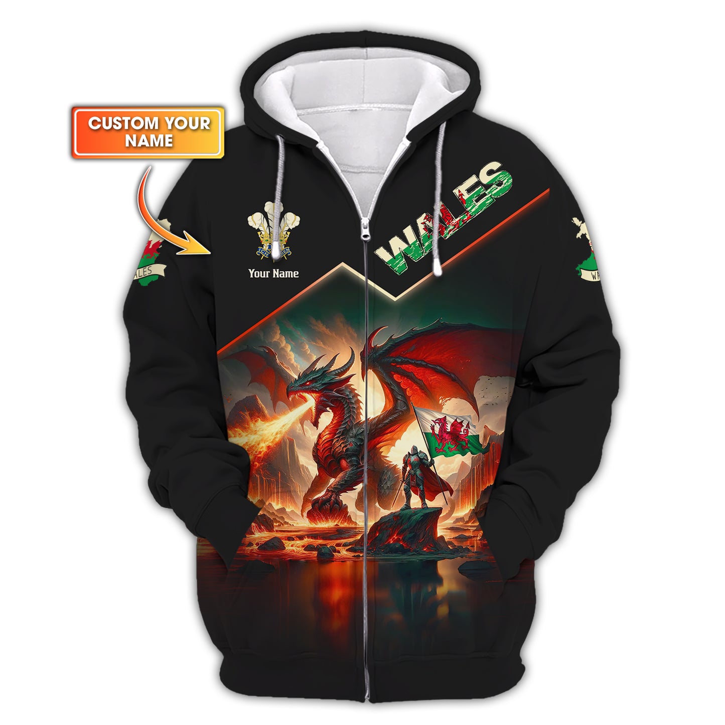 Personalized Wales Dragon Shirt - Show Your Welsh Pride