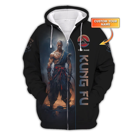 Shaolin Kung Fu 3D Zipper Hoodie Shaolin Kung Fu Custom T-Shirts Gift For Shaolin Kung Fu Lovers