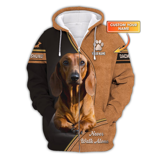 Camiseta con nombre personalizado de montaña bernesa, regalo Never Walk Alone para amantes de los perros, camisetas 3D