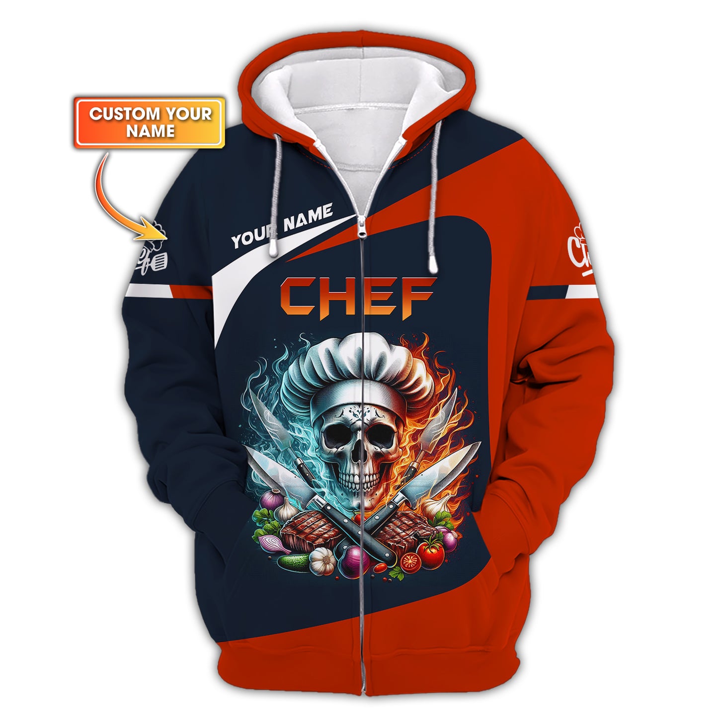 Personalized Chef Skull Shirt - Unleash Your Culinary Passion