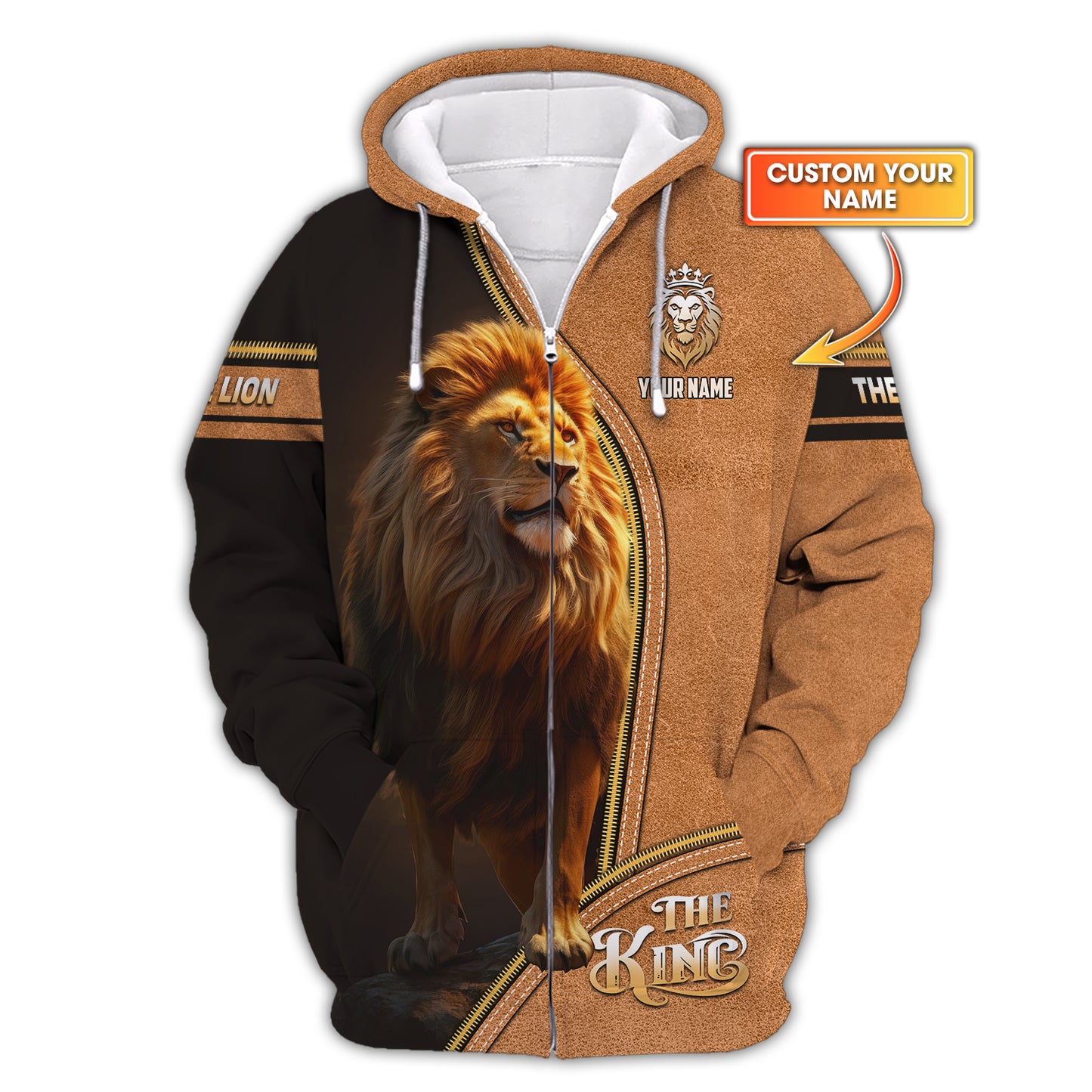 3D Full Print The Lion King Zipper Hoodie Personalized Name Gift For Lion Lovers