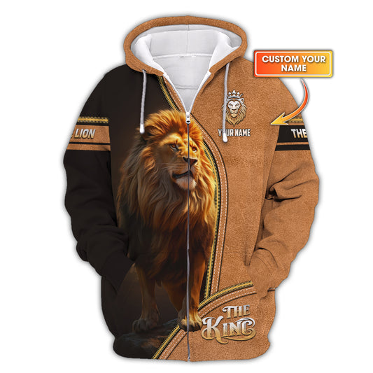 3D Full Print The Lion King Zipper Hoodie Personalized Name Gift For Lion Lovers