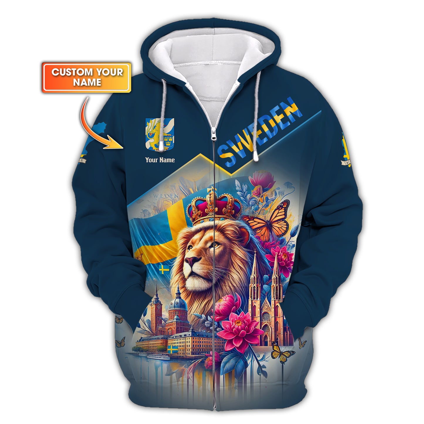 Personalized Sweden Lion Shirt - Show Your Swedish Pride in Style