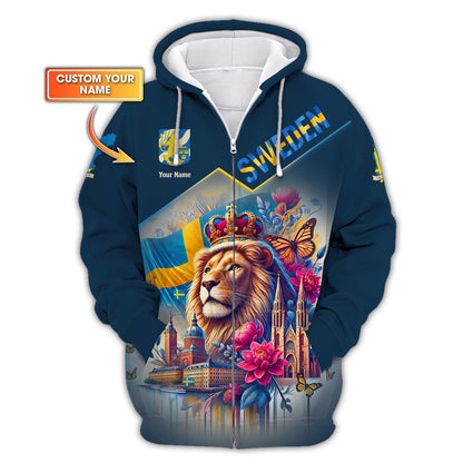 Personalized Sweden Lion Shirt - Show Your Swedish Pride in Style