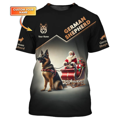 Camisetas de pastor alemán de marta plateada con impresión 3D completa, regalo con nombre personalizado para amantes de los perros