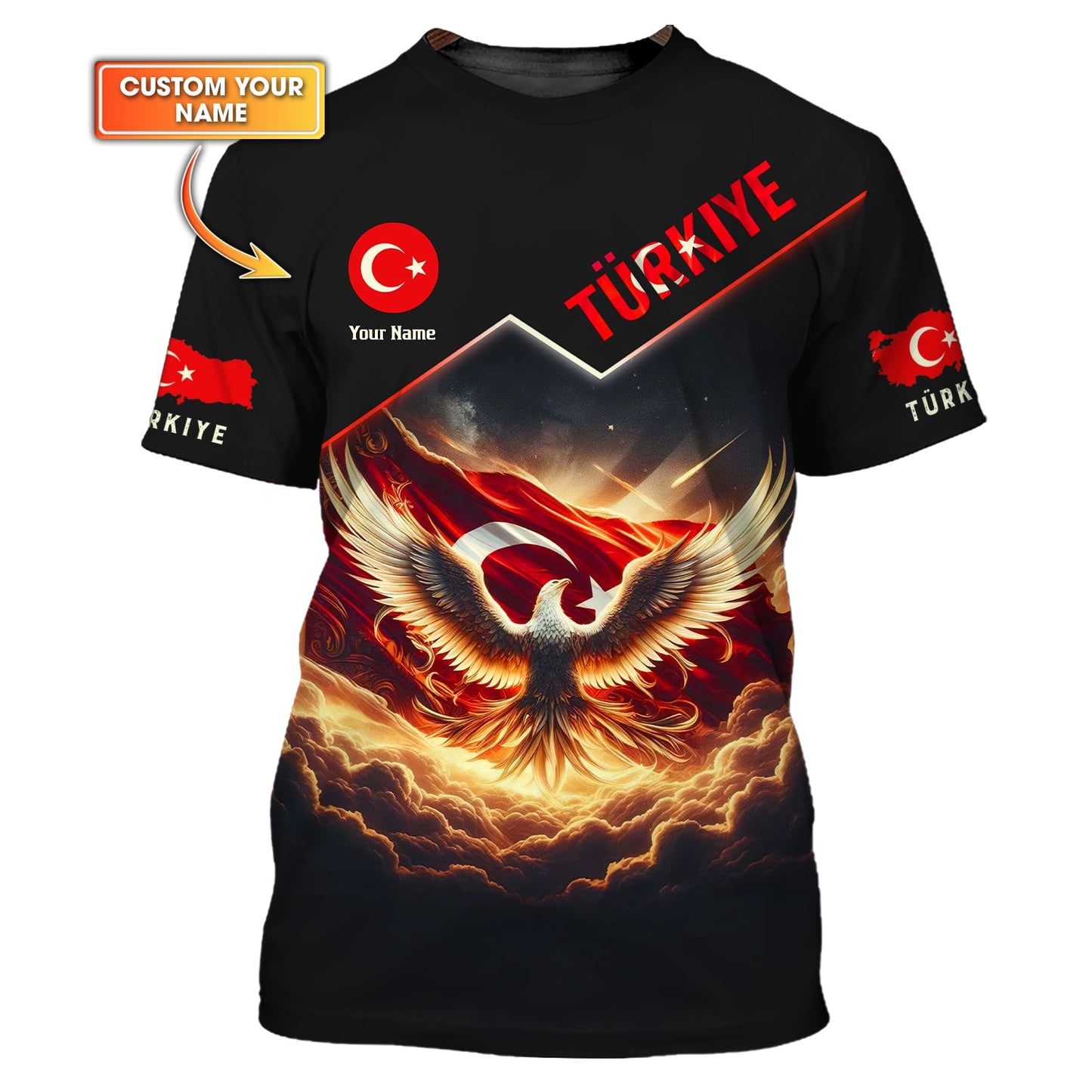 T-shirt unisexe turc T-shirts turcs T-shirt avec nom personnalisé pour les amoureux de la Turquie