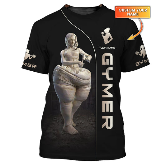 3D Full Print Woman Gymer T-Shirts Personalized Name Gift For Gym Lovers