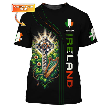 Camisetas personalizadas con cruz celta, camiseta irlandesa en 3D, regalo para amantes irlandeses