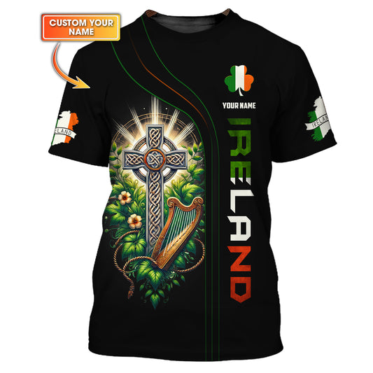 Celtic Cross Custom T- Shirts Ireland 3D Shirt Gift For Irish Lover