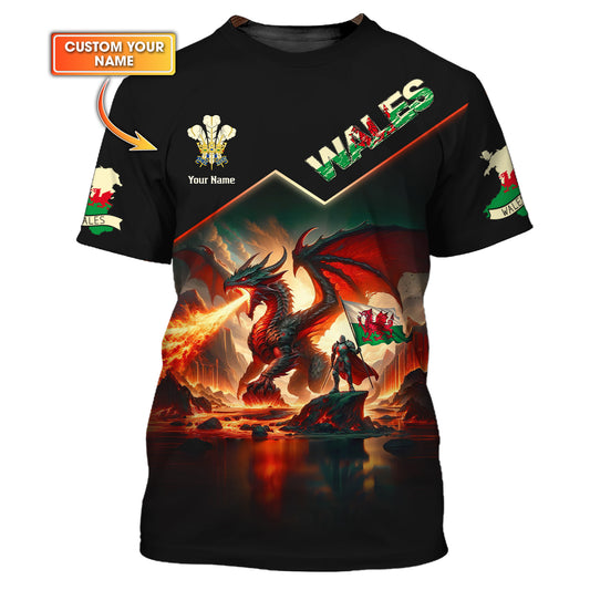 T-shirt personnalisé avec le dragon du Pays de Galles - Montrez votre fierté galloise