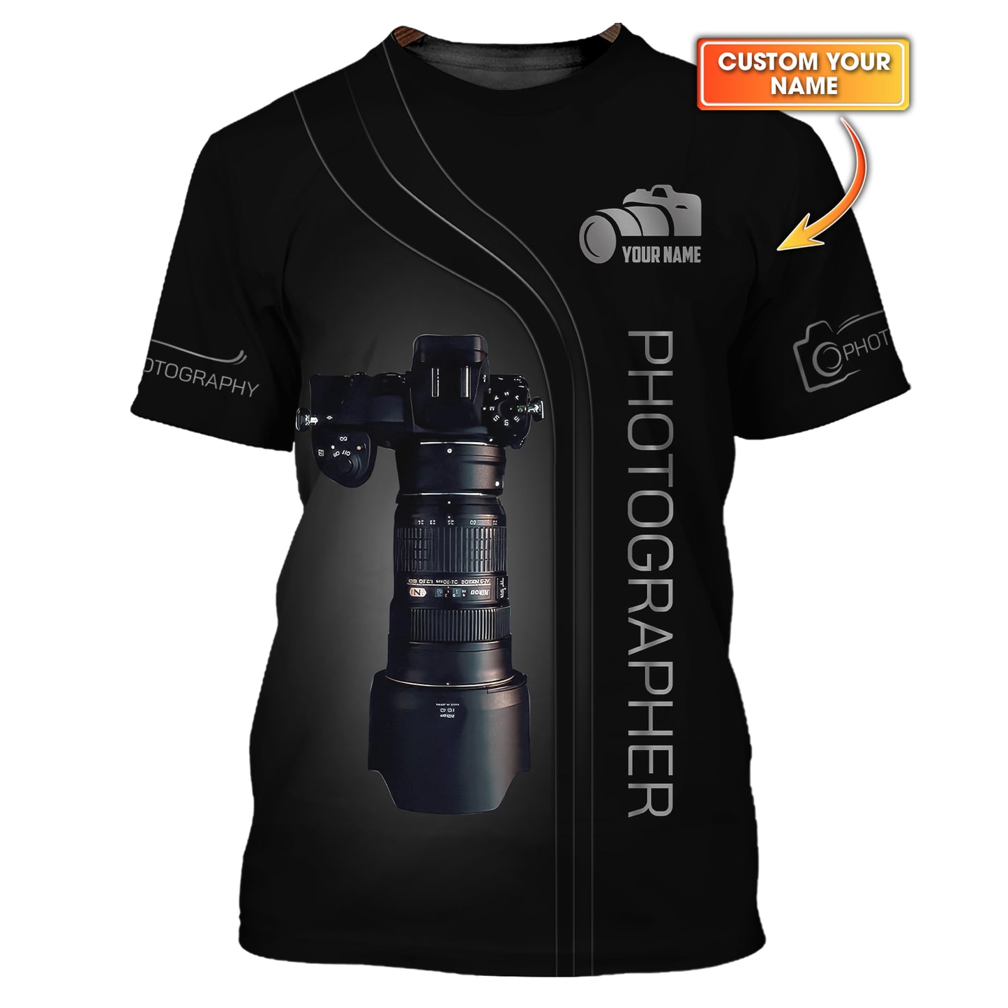 Camisetas personalizadas de fotógrafo Camiseta 3D de fotógrafo Regalo para amantes de la fotografía