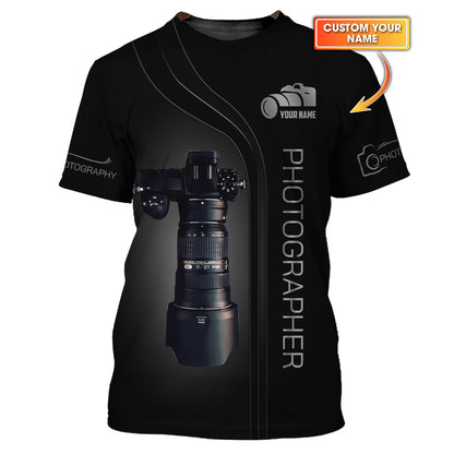 T-shirts personnalisés pour photographe T-shirt 3D pour photographe Cadeau pour les amateurs de photographe