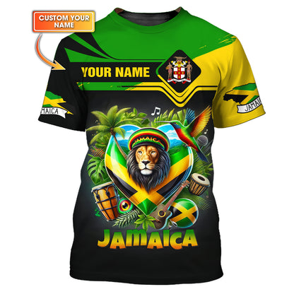 Personalized Jamaica Lion Shirt - Celebrate Jamaican Culture and Heritage