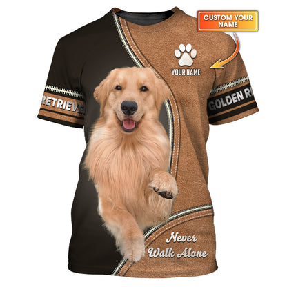 Personalized Golden Retriever Shirt - Never Walk Alone