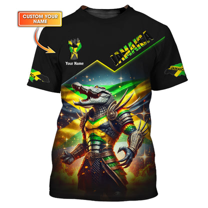 Crocodile Warrior Of Jamaica Cusstom T-Shirts Gift For Jamaican Lovers