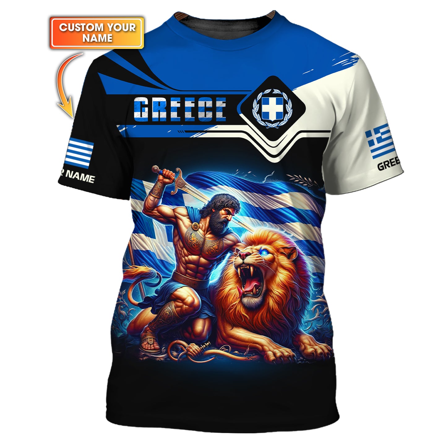 Camiseta personalizada de Hércules matando al león de Nemea, regalo para los amantes de Grecia