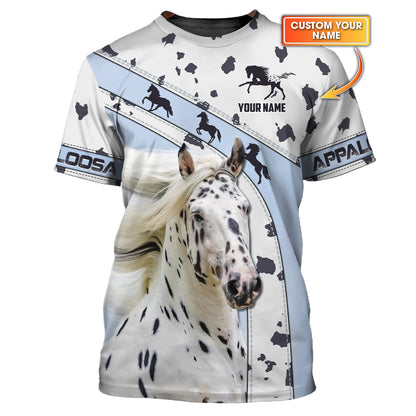 Camisetas Appaloosa con impresión 3D completa, regalo con nombre personalizado para amantes de los caballos