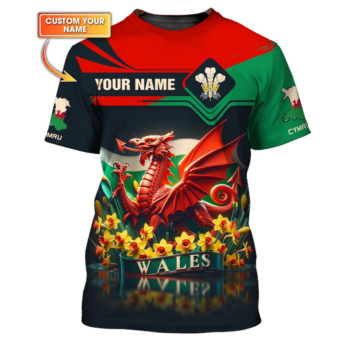 Dragon Of Wales Custom T-Shirts Wales 3D Full Print Shirt Gift For Welsh Lovers