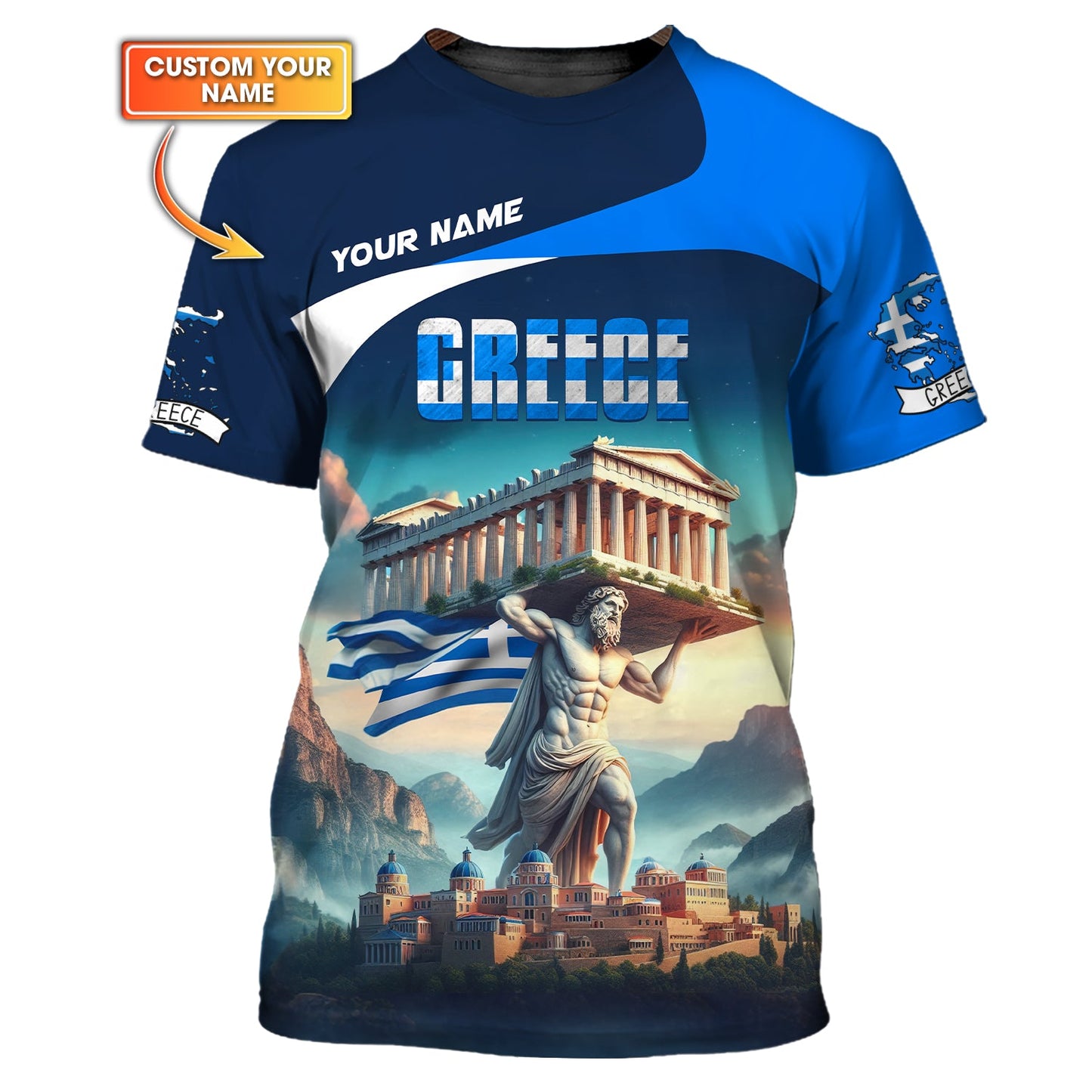 Camisetas personalizadas del gran dios griego Zeus, regalo para amantes de Grecia, hawaiana