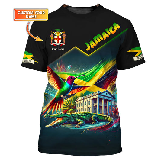 Camisetas con el orgullo nacional de Jamaica con impresión 3D completa, regalo con nombre personalizado para amantes de Jamaica