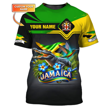 Camiseta Jamaica Life con nombre personalizado y estampado completo en 3D, regalo para amantes de Jamaica