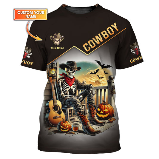 Skull Cowboy Custom T-Shirts Halloween 3D Shirt Gift For Cowboy Lovers