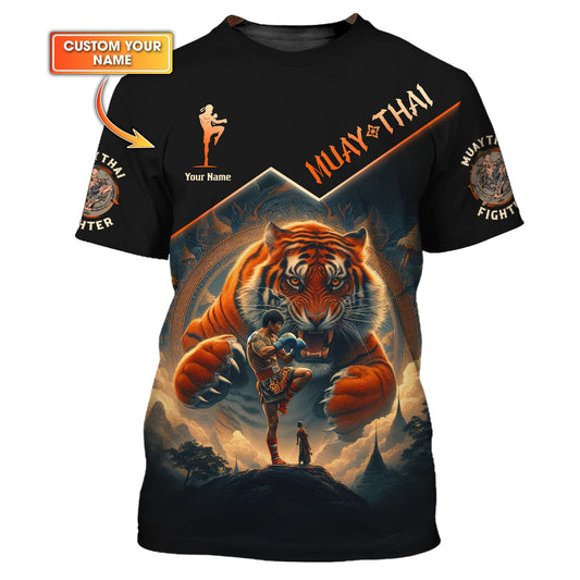 Personalized Muay Thai Power Shirt - Embrace the Spirit of the Tiger