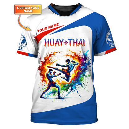 Camiseta con nombre personalizado Explosion Of Muay Thai Power Regalo con nombre personalizado para amantes del muay thai