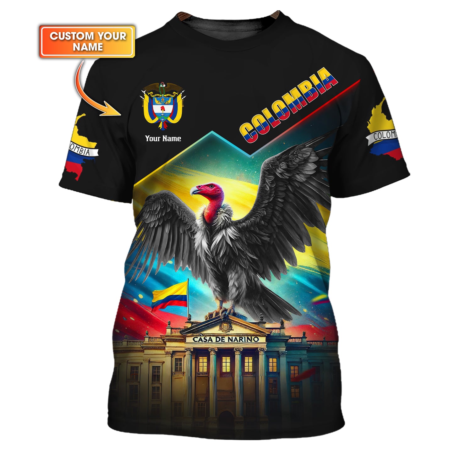 Andean Condor Of Colombia Custom T-Shirts Gif For Colombia Lover Shirt