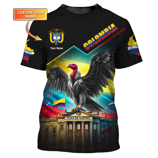 T-shirts personnalisés avec image du condor des Andes de Colombie pour les amoureux de la Colombie