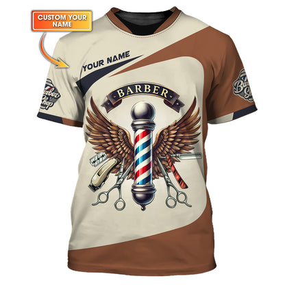 3D Full Print Barber Tools T-Shirts Personalized Name Gift For Barber Lovers