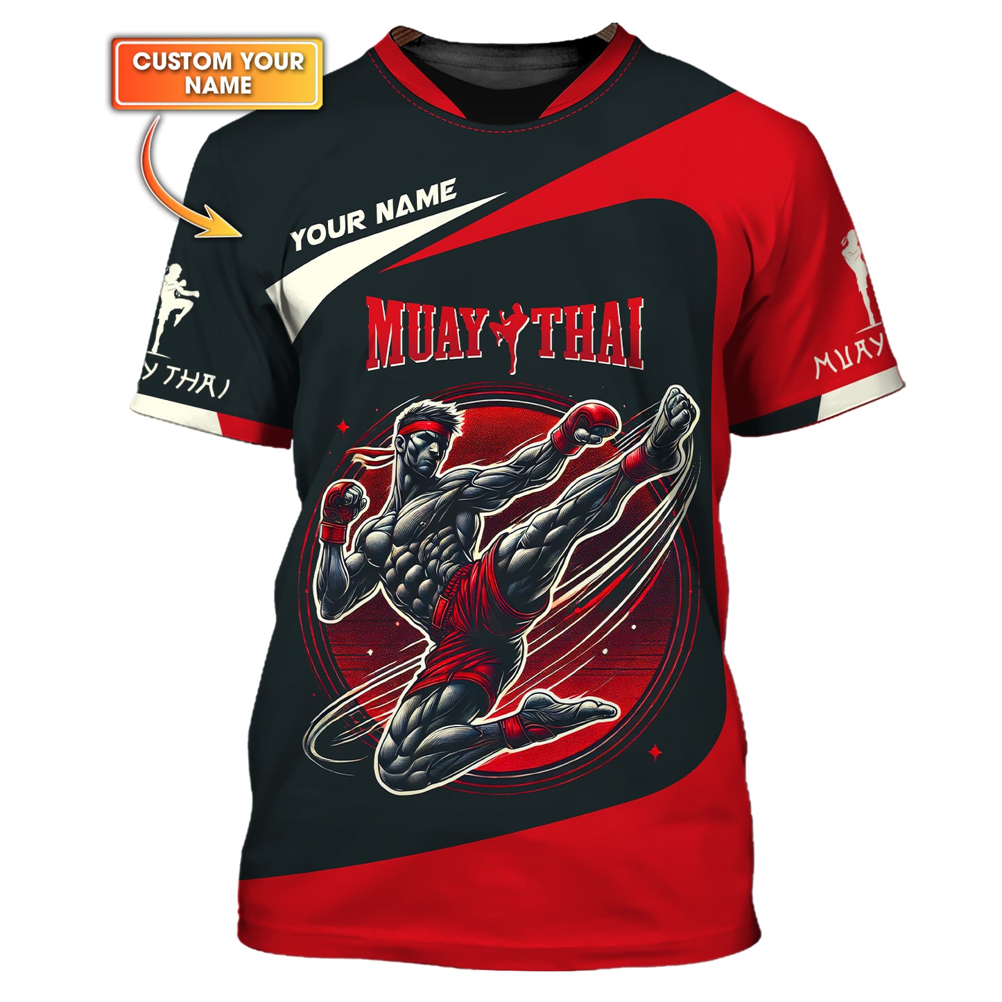 Camiseta de luchador de Muay Thai con estampado 3D completo de tigre, regalo con nombre personalizado para amantes del Muay Thai