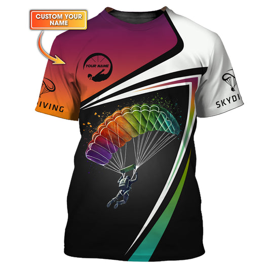 3D Full Print Skydiving Adventure T-Shirts Personalized Name Gift For Skydiving Lovers